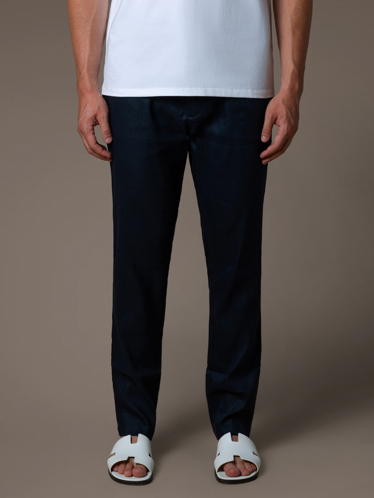 Linen Trousers - Navy