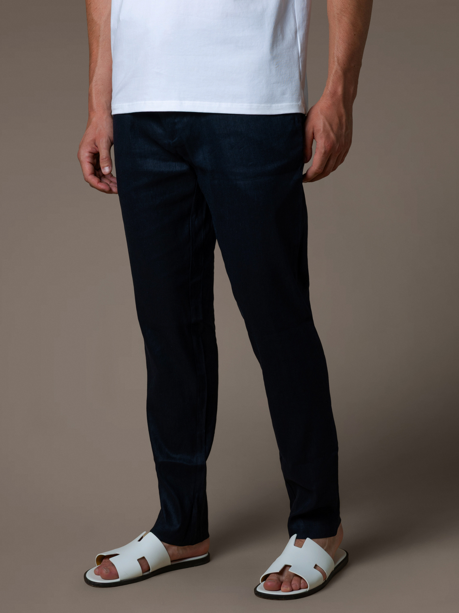Linen Trousers - Navy