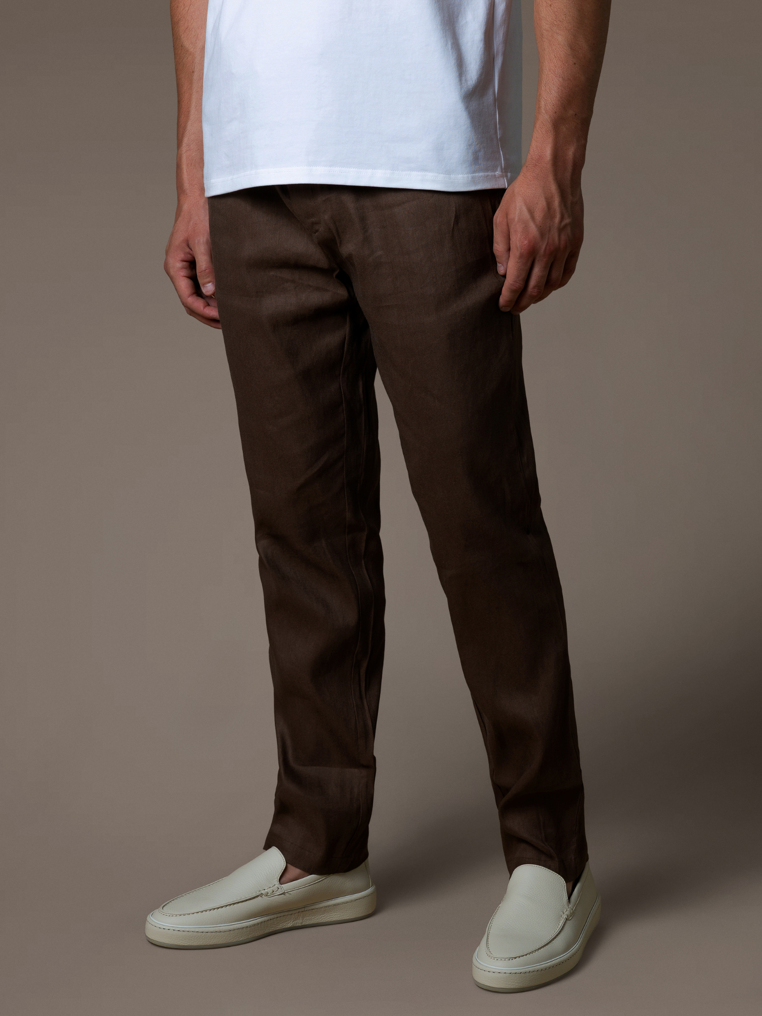 Linen Trousers - Brown