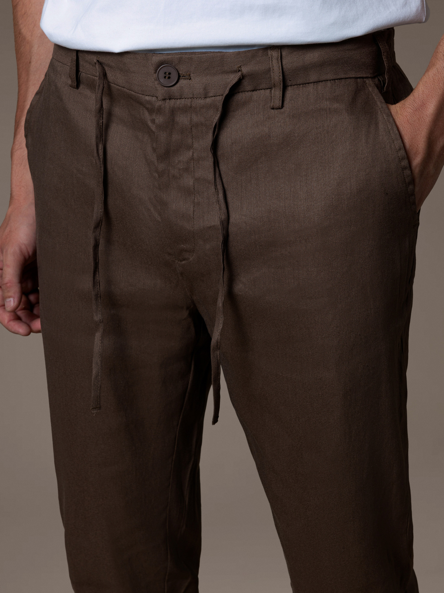 Linen Trousers - Brown