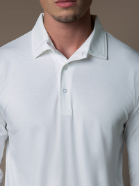 Lux Longsleeve Polo - White