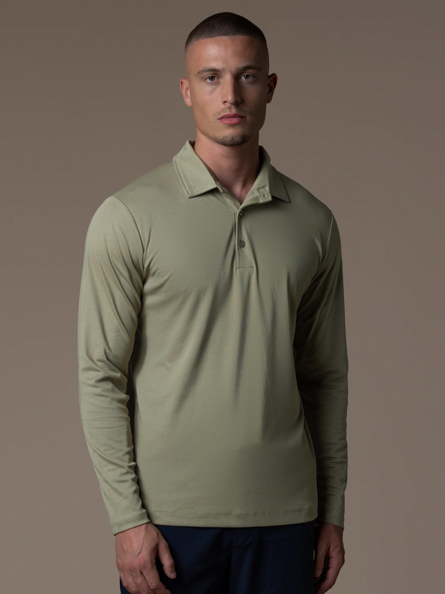 Lux Longsleeve Polo - Olive