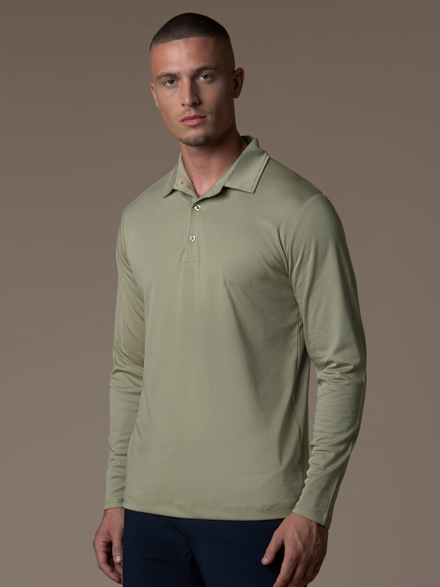 Lux Longsleeve Polo - Olive