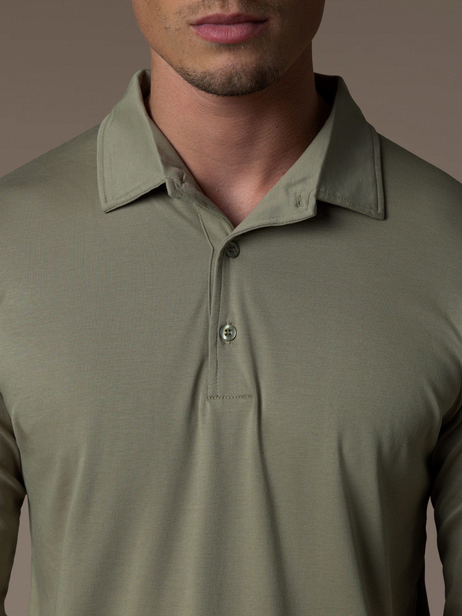 Lux Longsleeve Polo - Olive