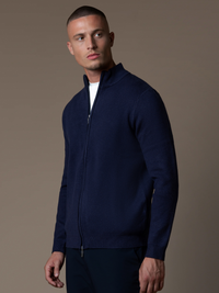 Knit Zip Cardigan - Navy
