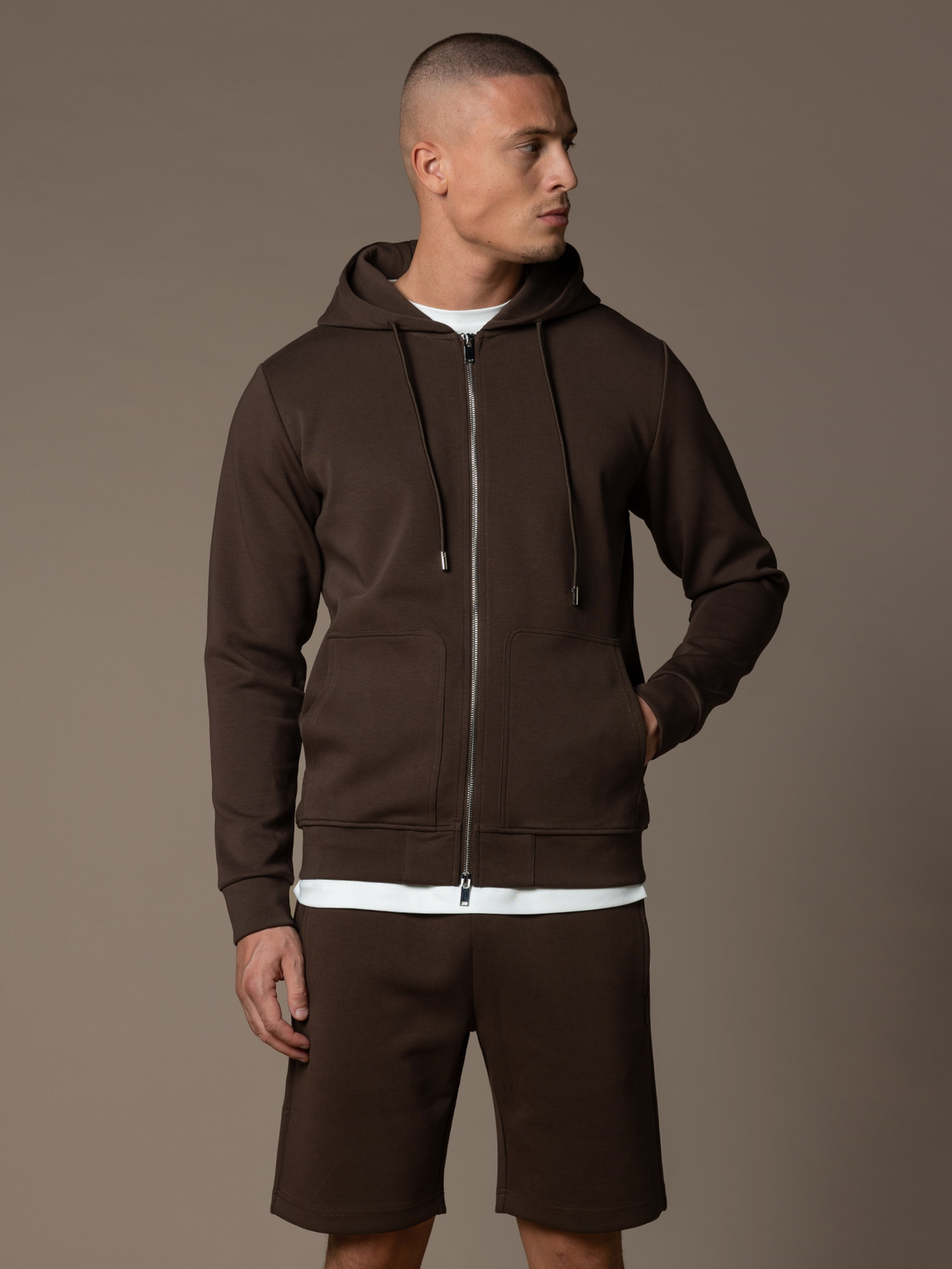 Interlock Flow Short Set - Brown