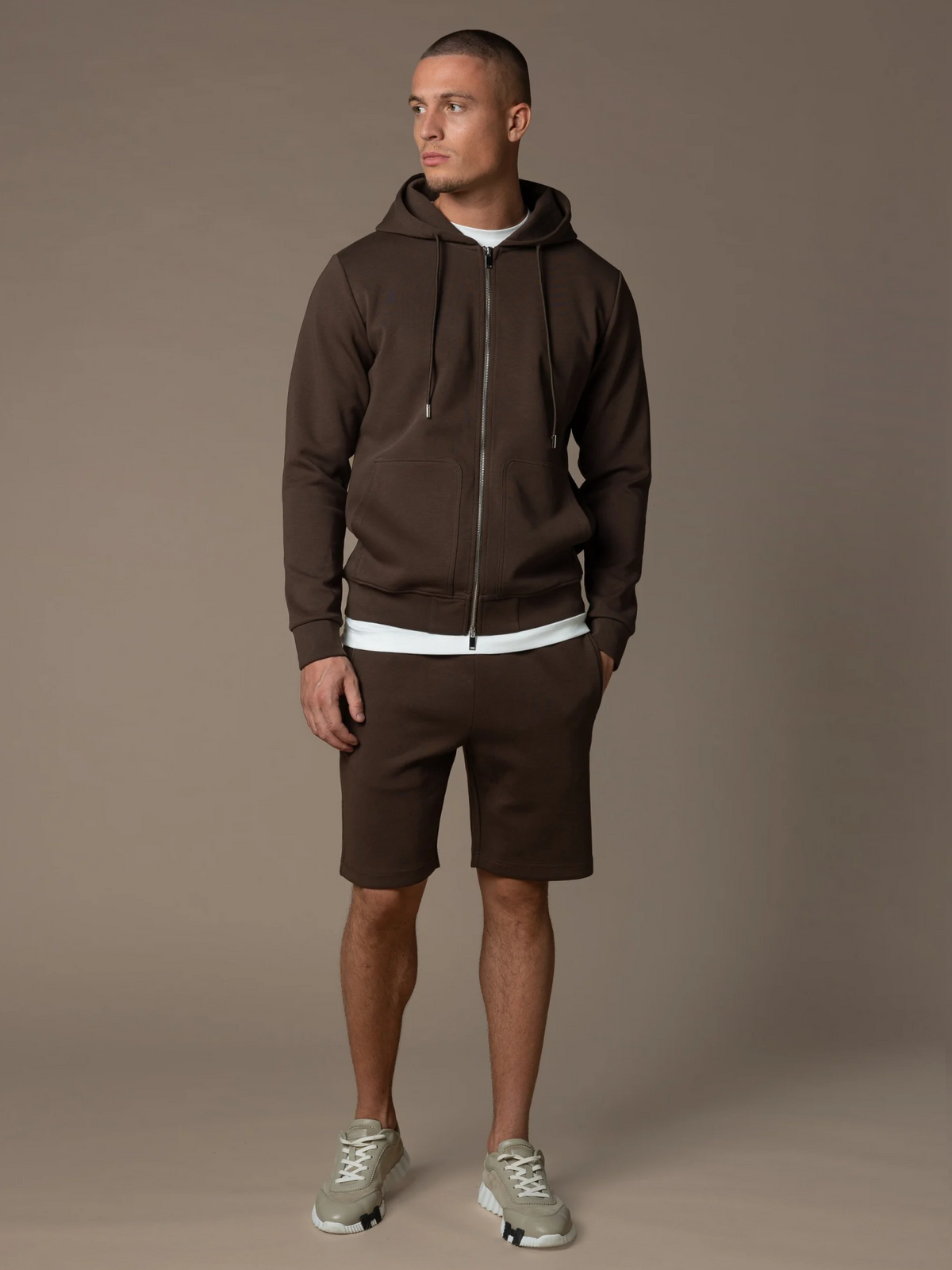 Interlock Flow Short Set - Brown