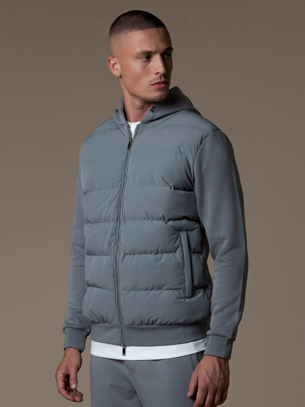 Hybrid Quilted Windbreaker - Gray
