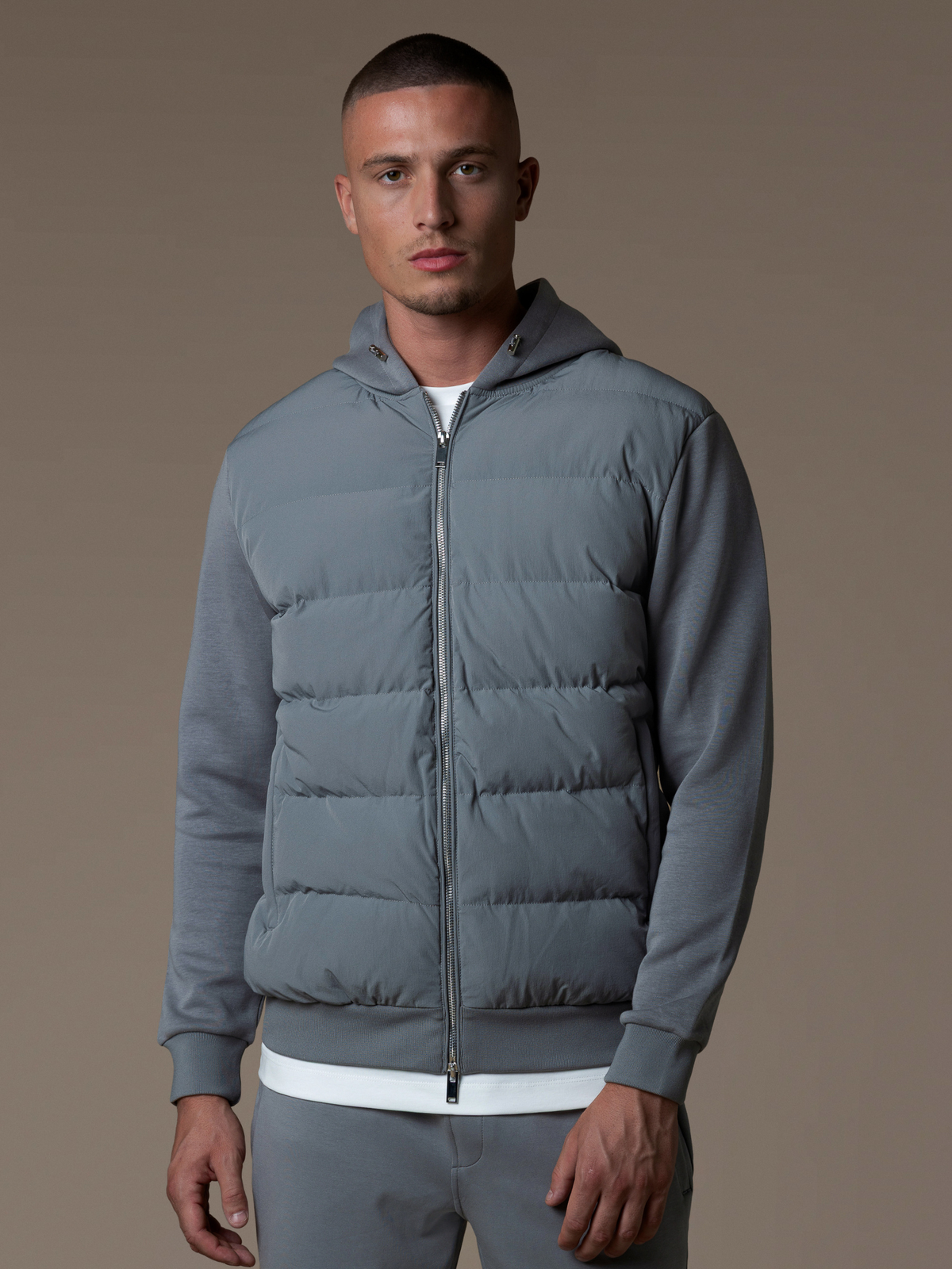 Hybrid Quilted Windbreaker - Gray