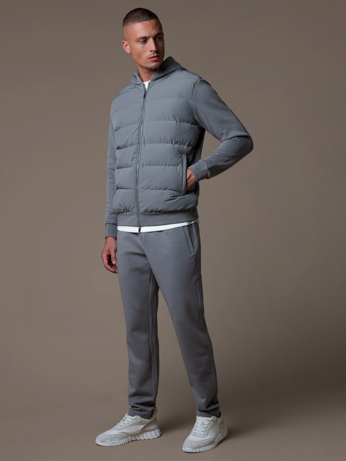 Hybrid Quilted Windbreaker - Gray