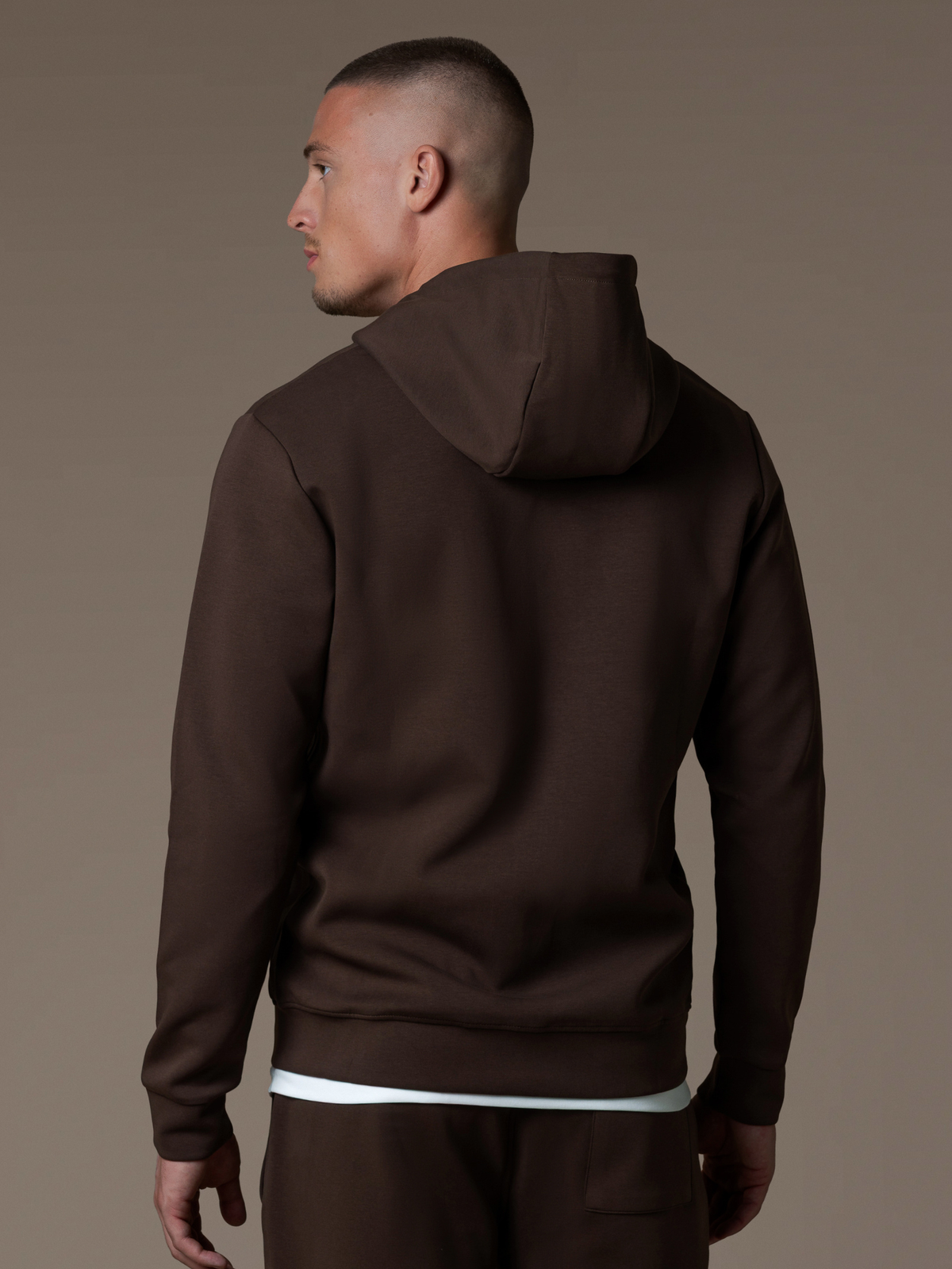 Interlock Flow Zip Hoodie - Brown