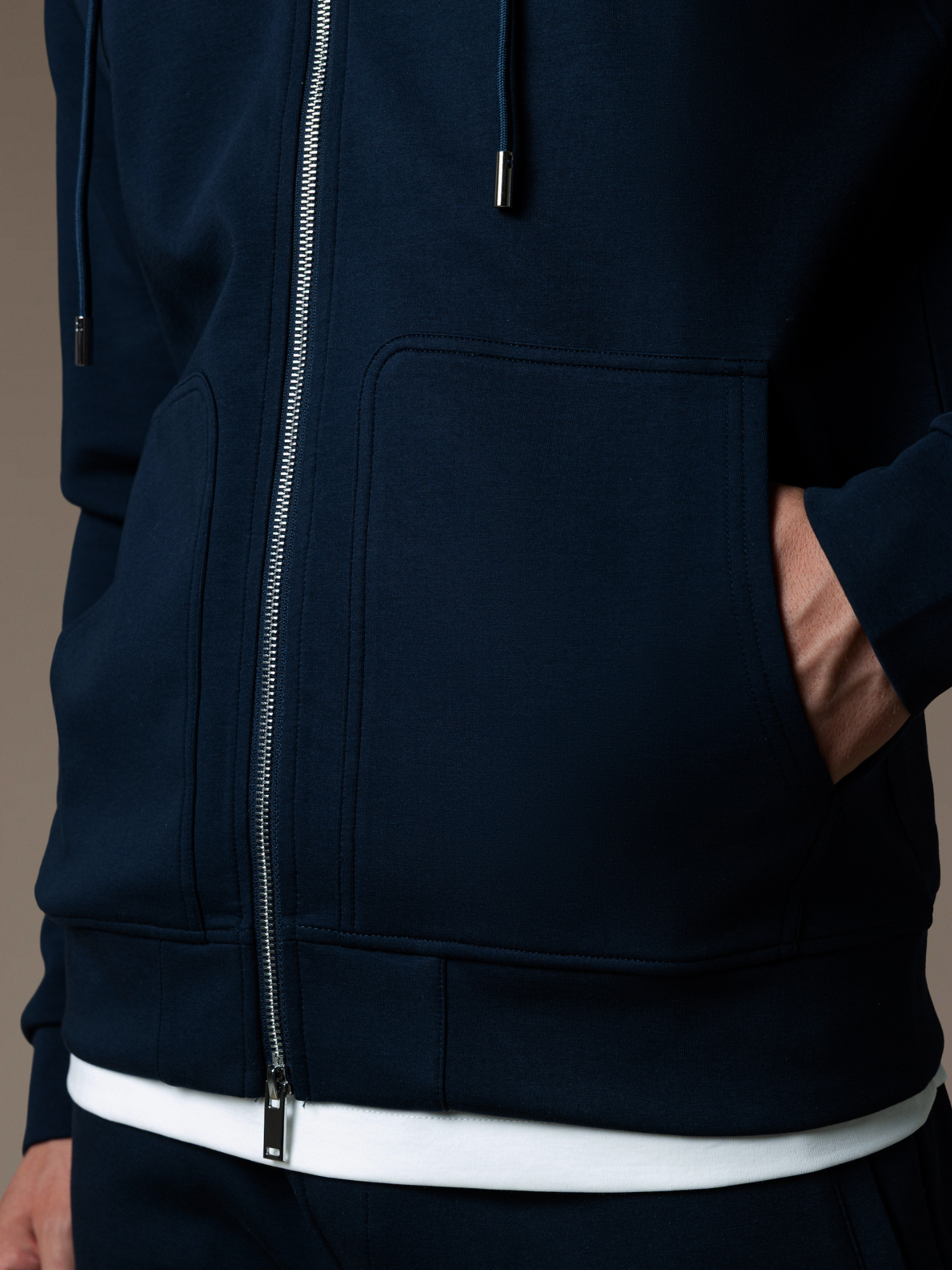 Interlock Flow Zip Hoodie - Navy