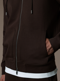Interlock Flow Zip Hoodie - Brown