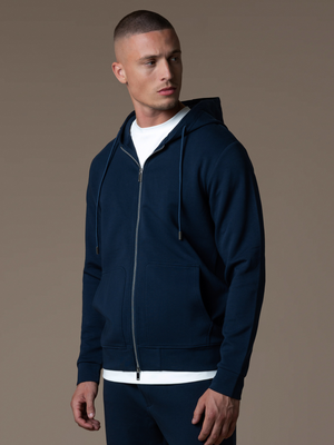 Interlock Flow Zip Hoodie - Navy