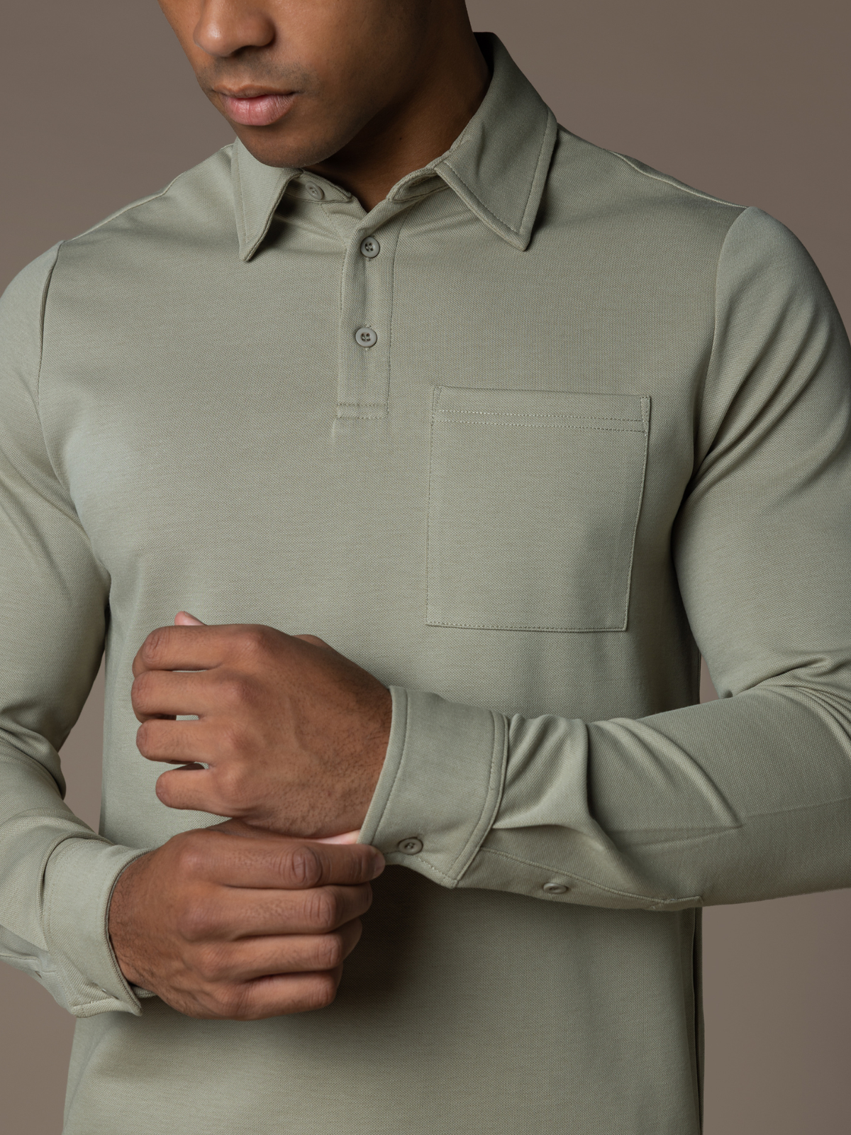 Como Longsleeve Polo - Olive