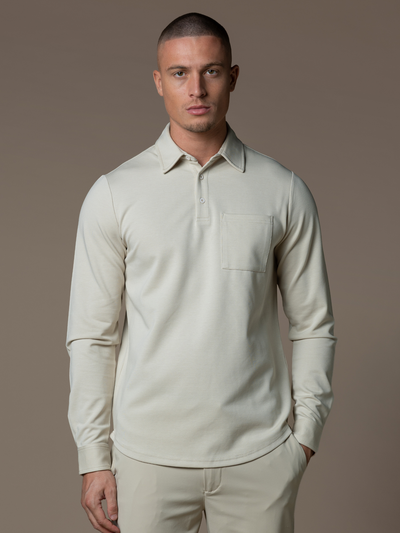 Como Longsleeve Polo - Light Beige