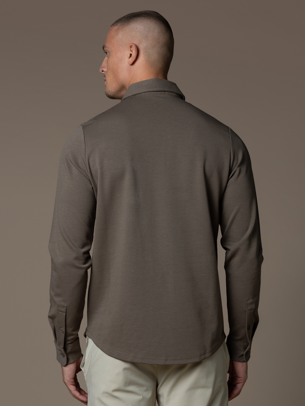 Como Longsleeve Polo - Taupe