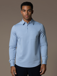 Como Longsleeve Polo - Light Blue