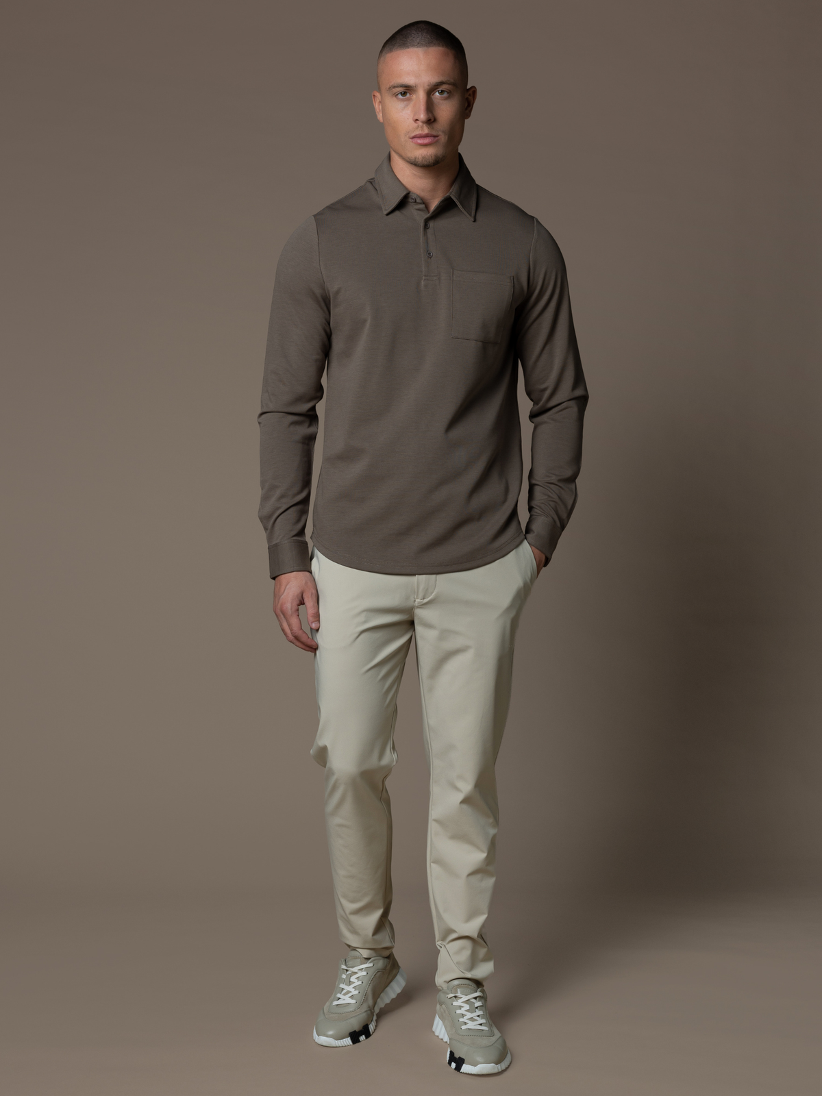 Como Longsleeve Polo - Taupe