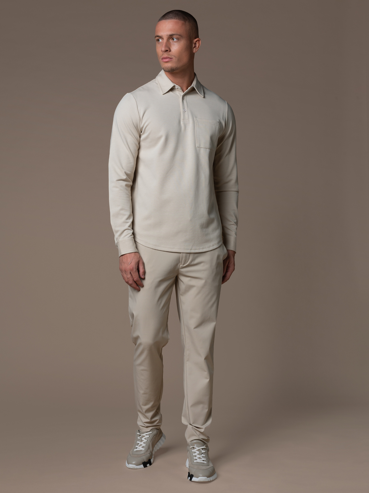Como Longsleeve Polo - Light Beige