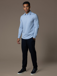 Como Longsleeve Polo - Light Blue