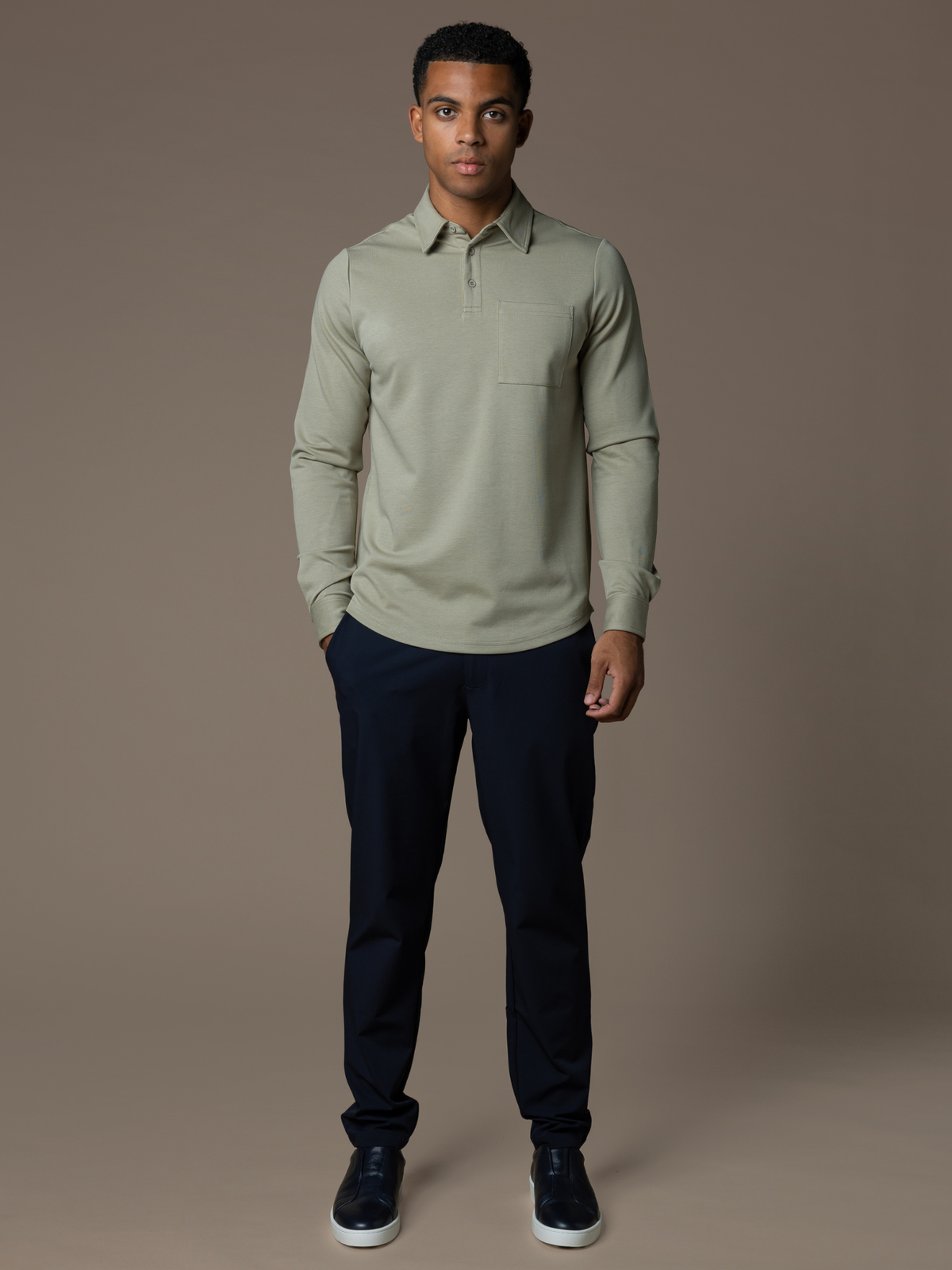 Como Longsleeve Polo - Olive