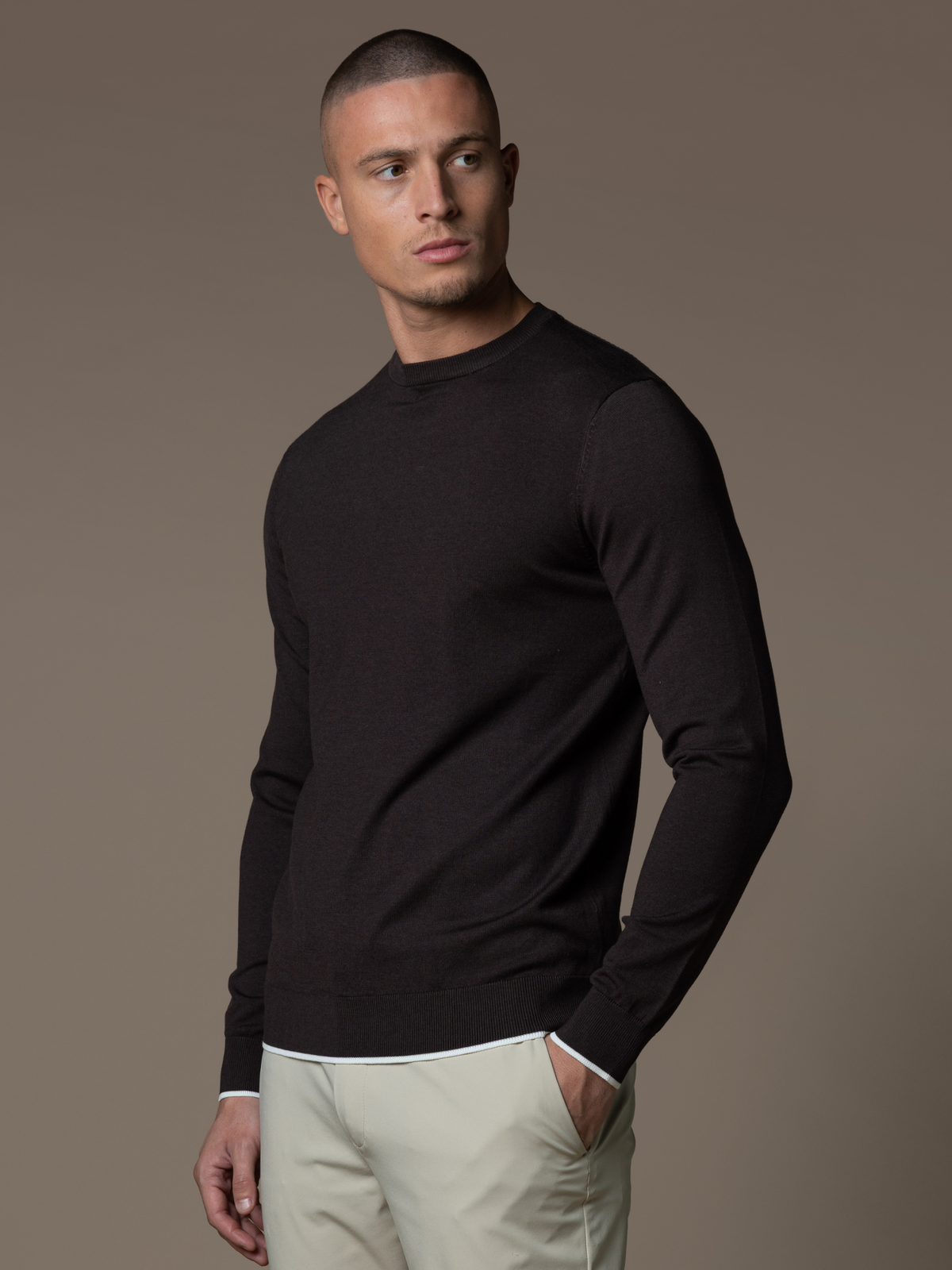 Lino Knit Crewneck - Brown