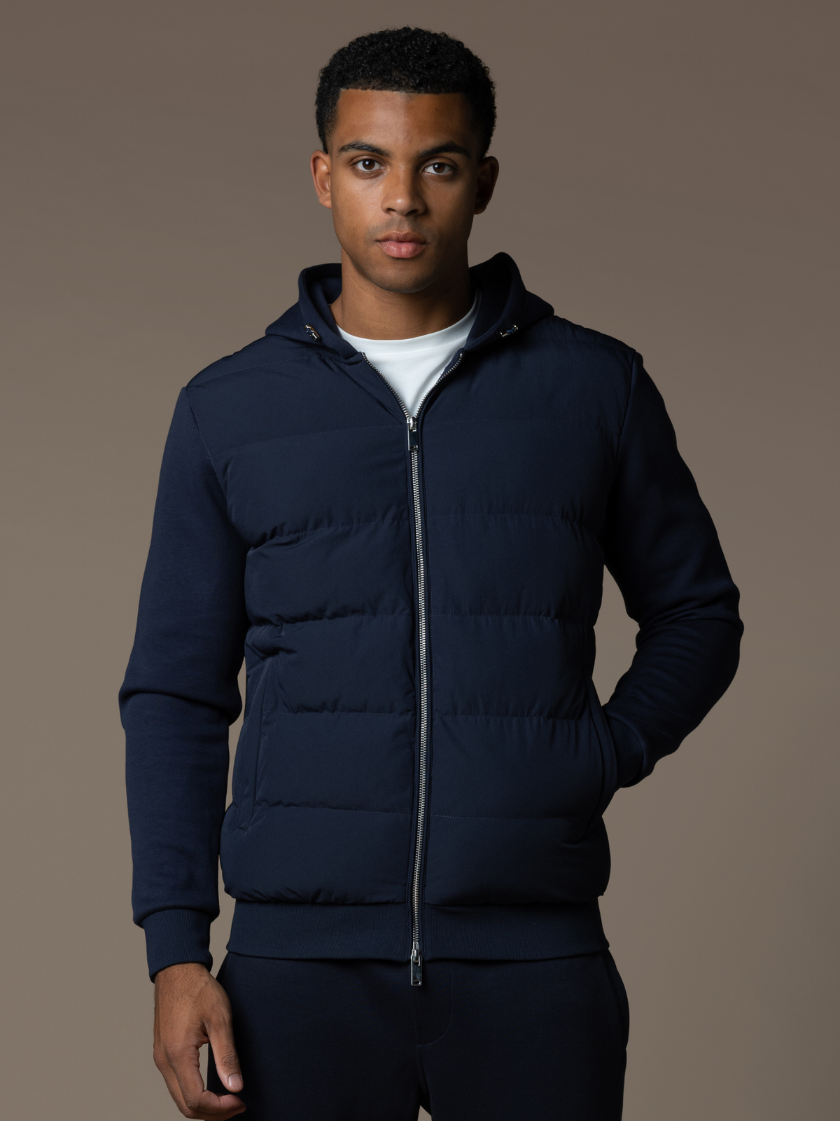Hybrid Quilted Windbreaker - Navy