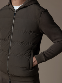 Hybrid Quilted Windbreaker - Brown