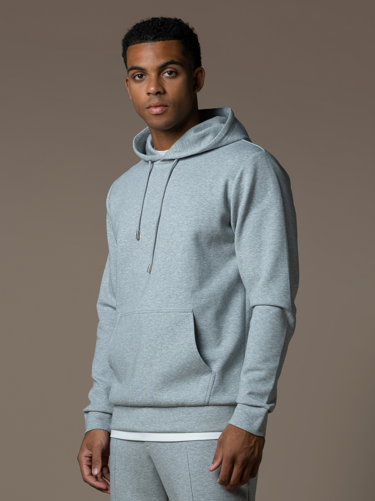 Essential Interlock Flow Hoodie - Cloud Grey
