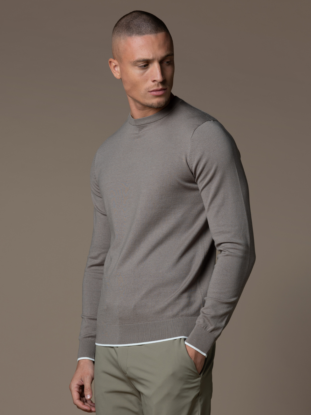 Lino Knit Crewneck - Taupe