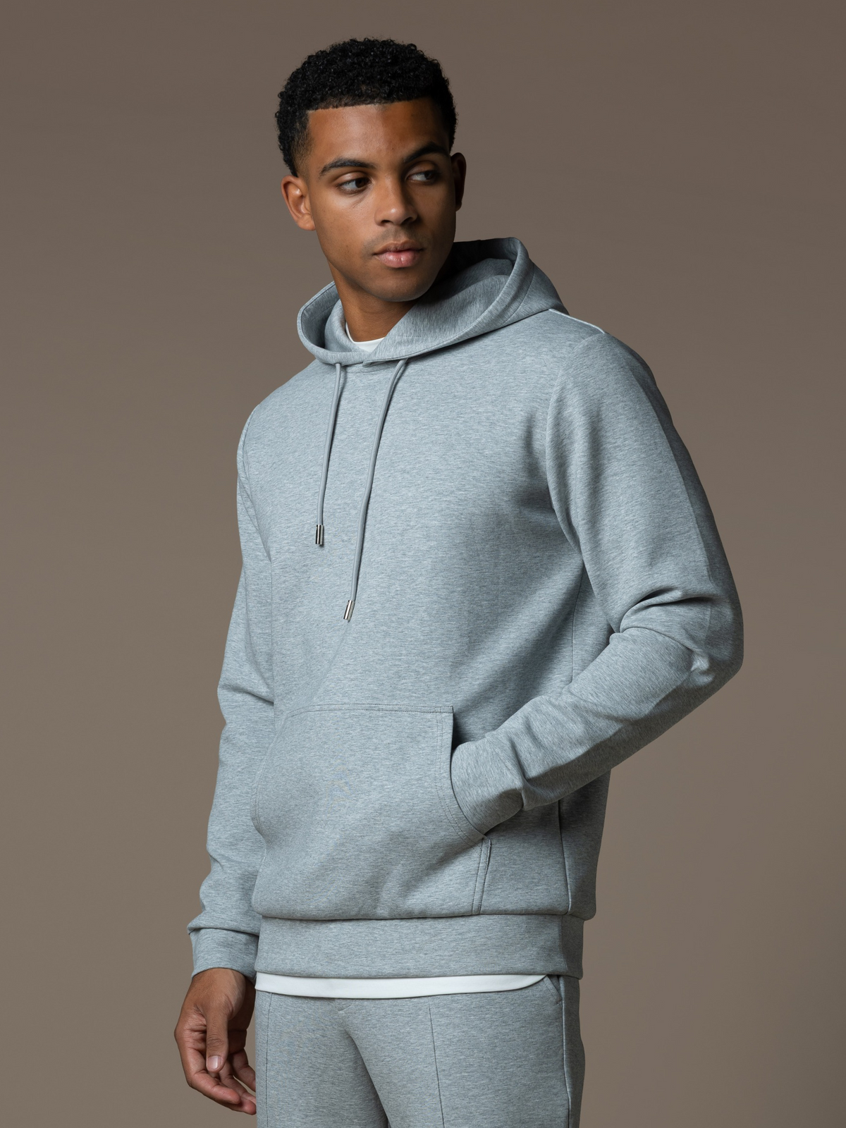 Essential Interlock Flow Hoodie - Cloud Grey
