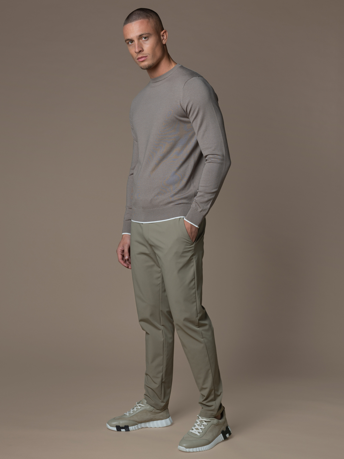 Lino Knit Crewneck - Taupe