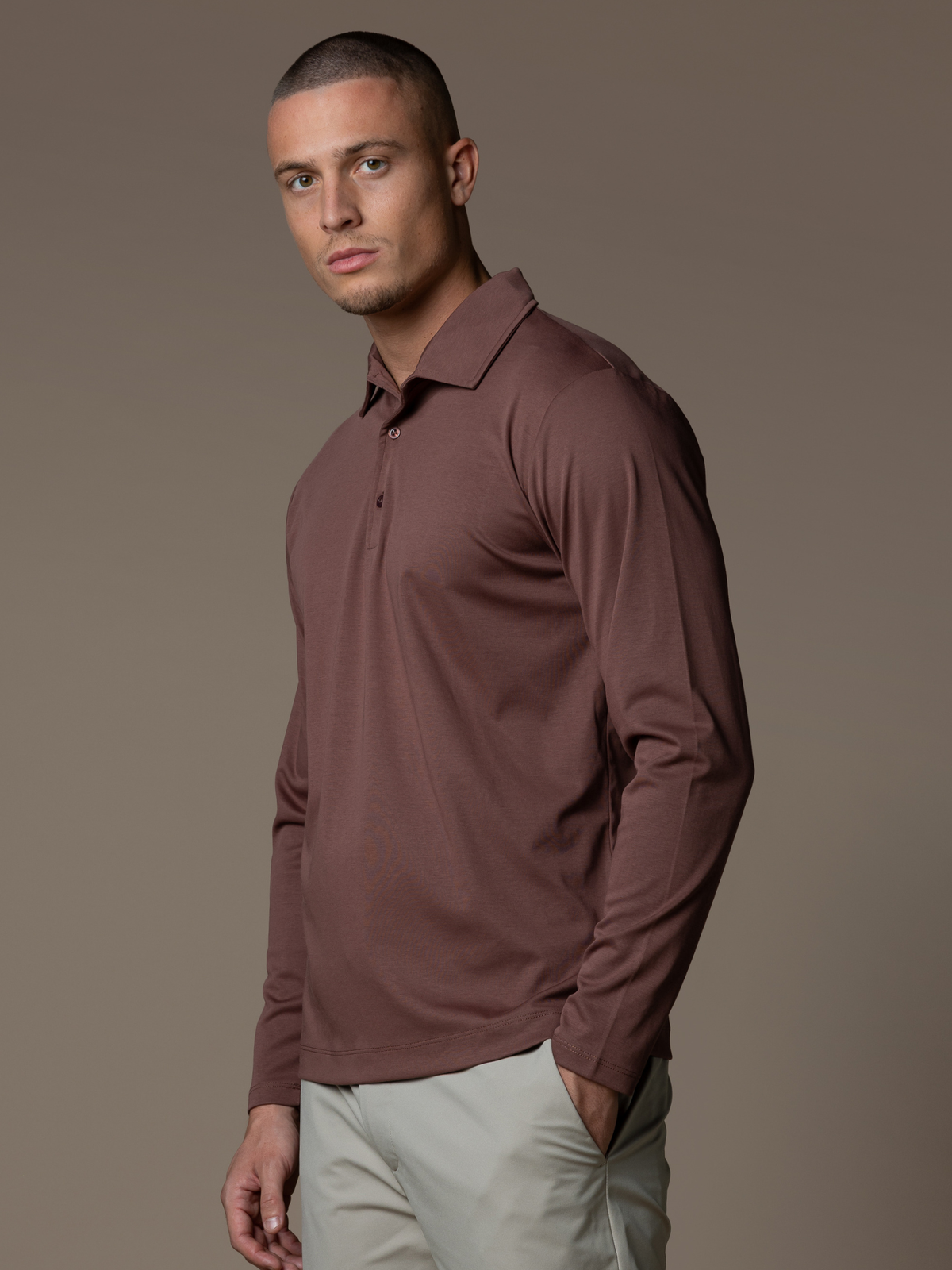 Lux Longsleeve Polo - Maroon