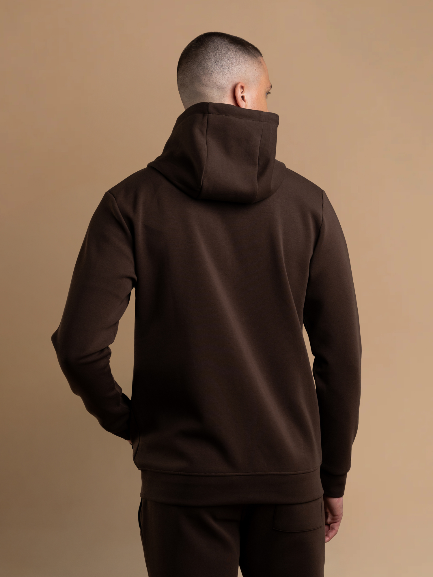 Interlock Flow Zip Hoodie - Brown