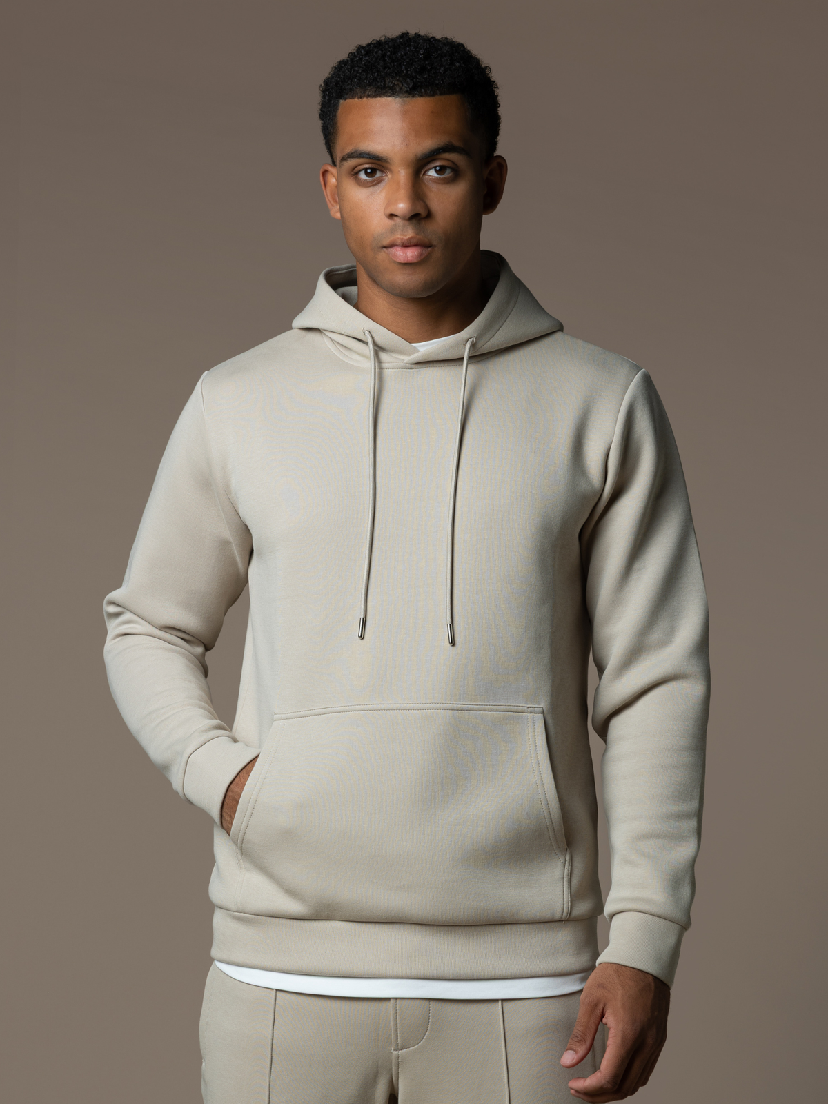 Essential Interlock Hoodie - Beige
