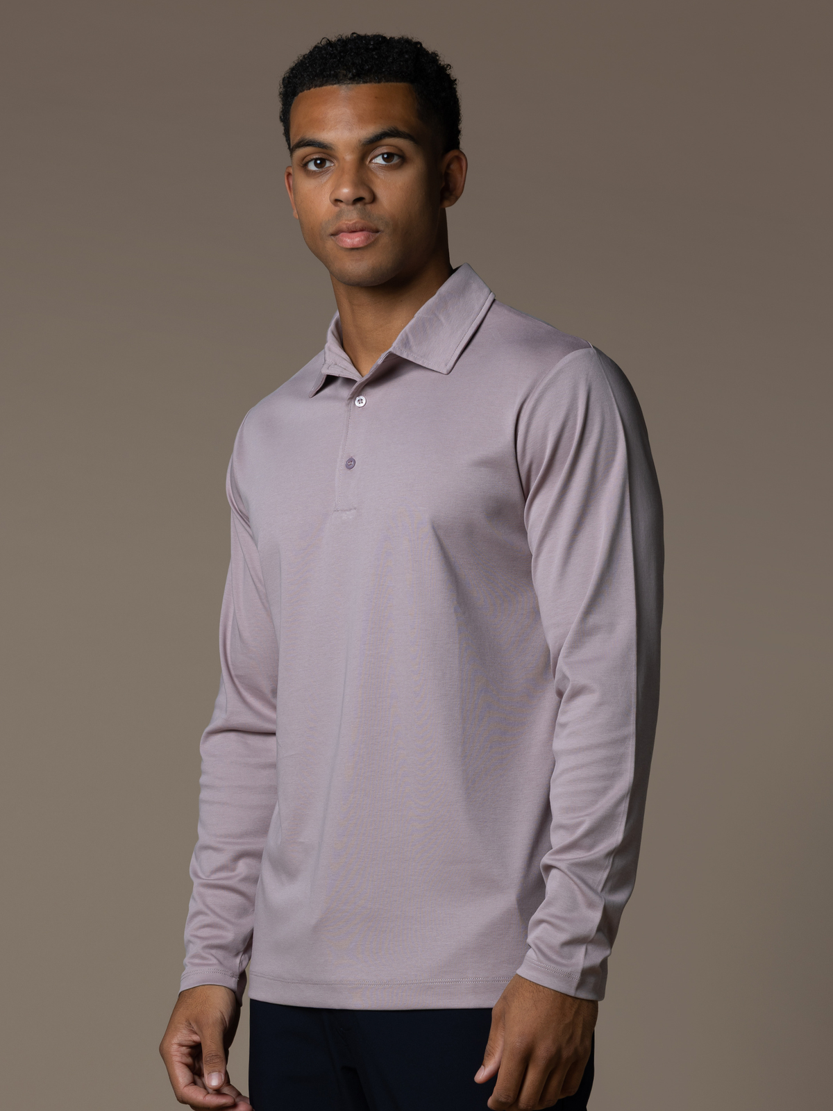 Lux Longsleeve Polo - Ash Rose