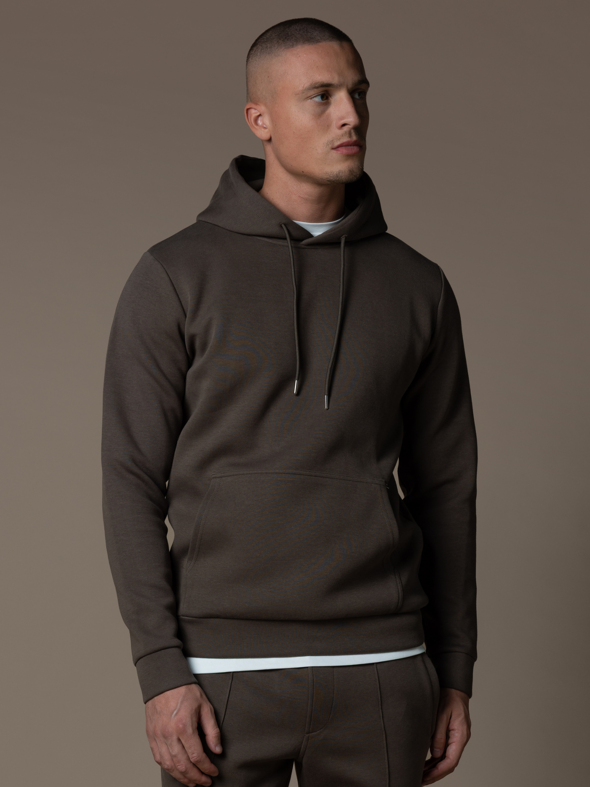 Essential Interlock Hoodie - Brown