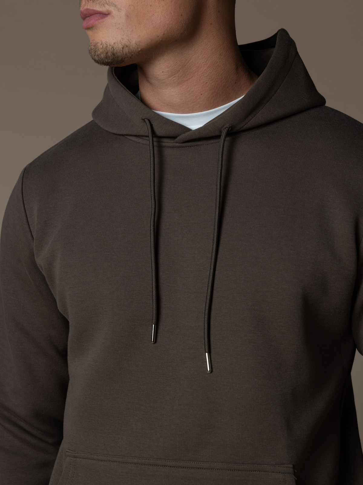 Essential Interlock Hoodie - Brown