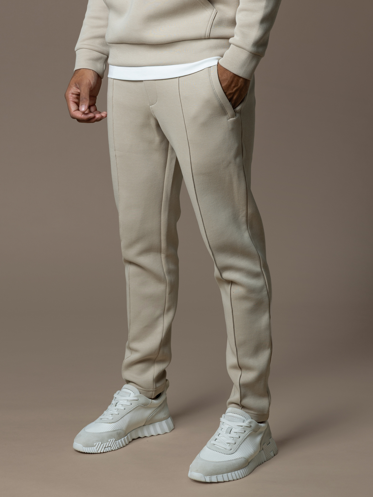 Essential Interlock Jogger - Beige