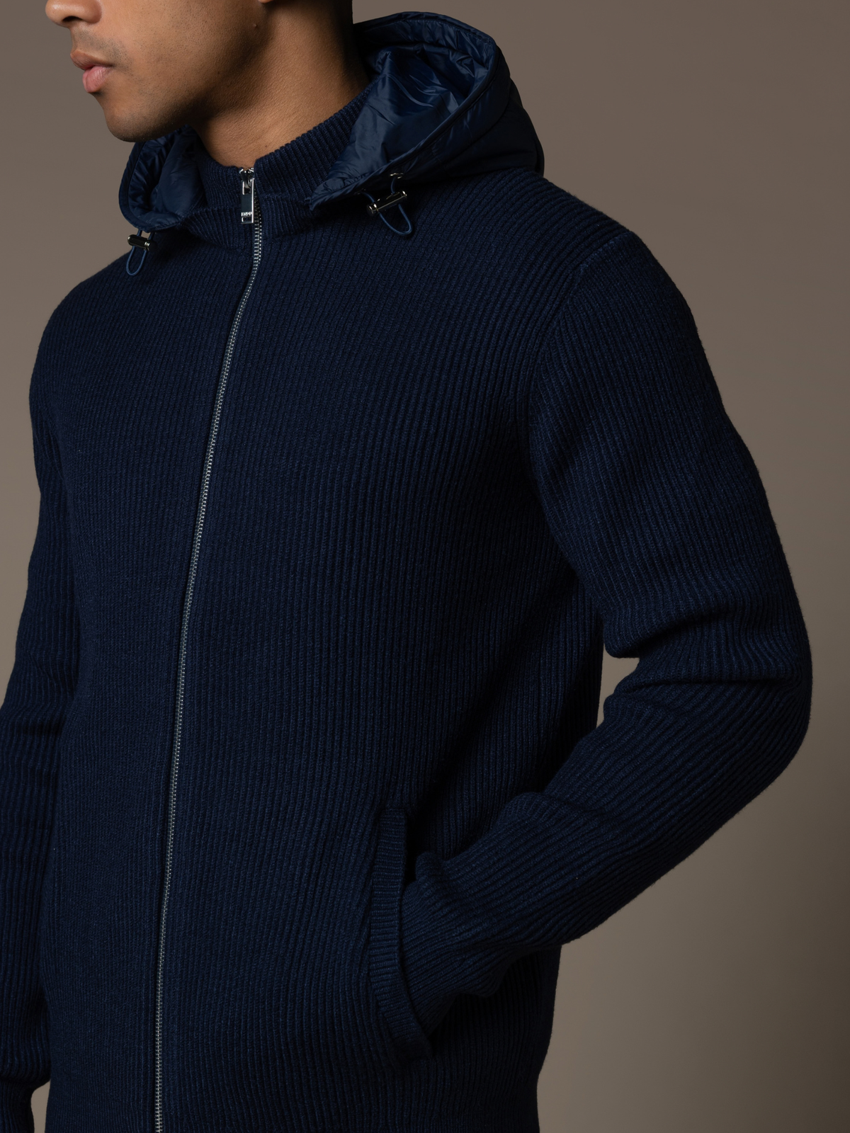 Hybrid Rib Jacket - Navy
