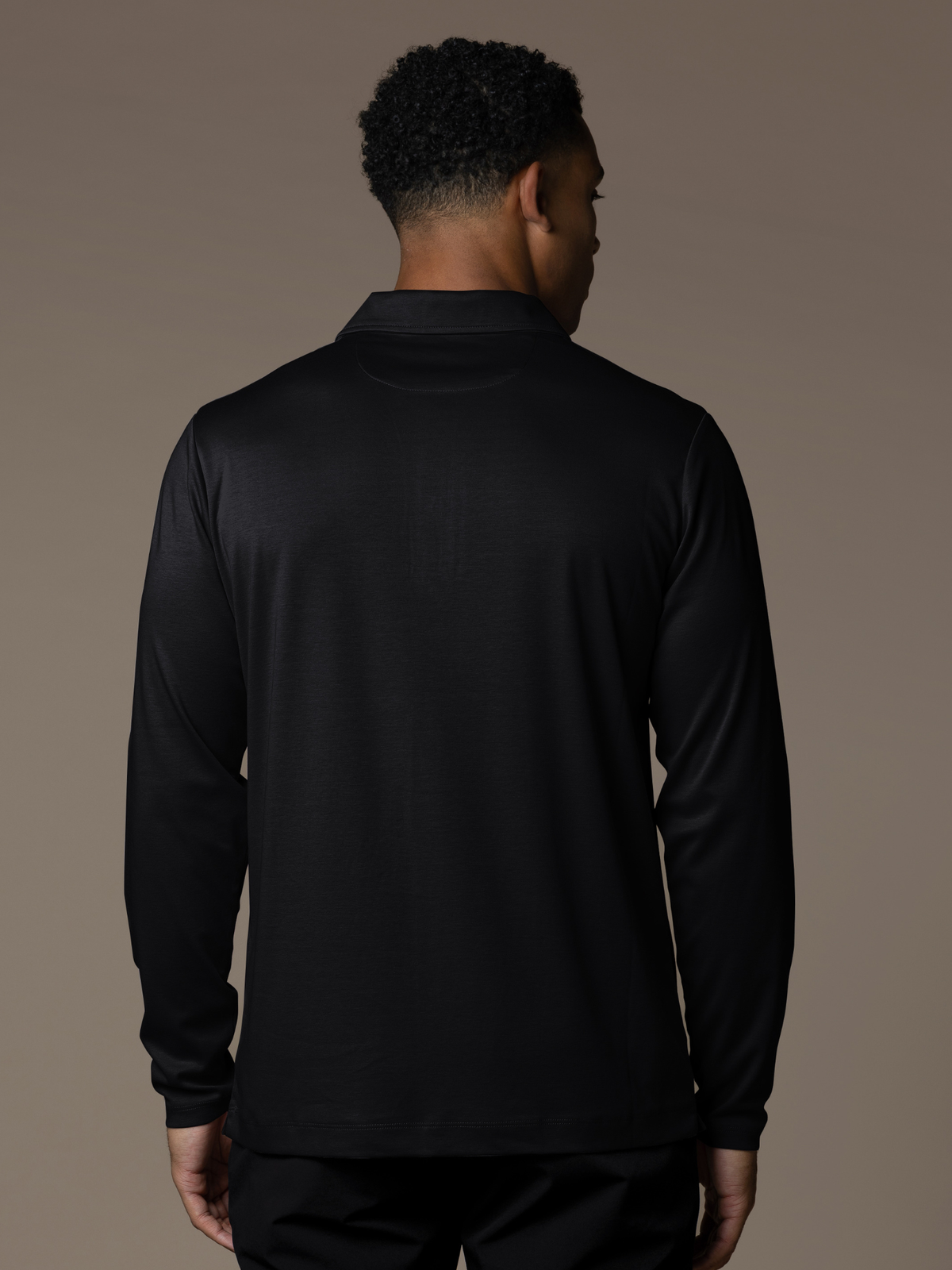 Polo Lux de manga larga - Negro