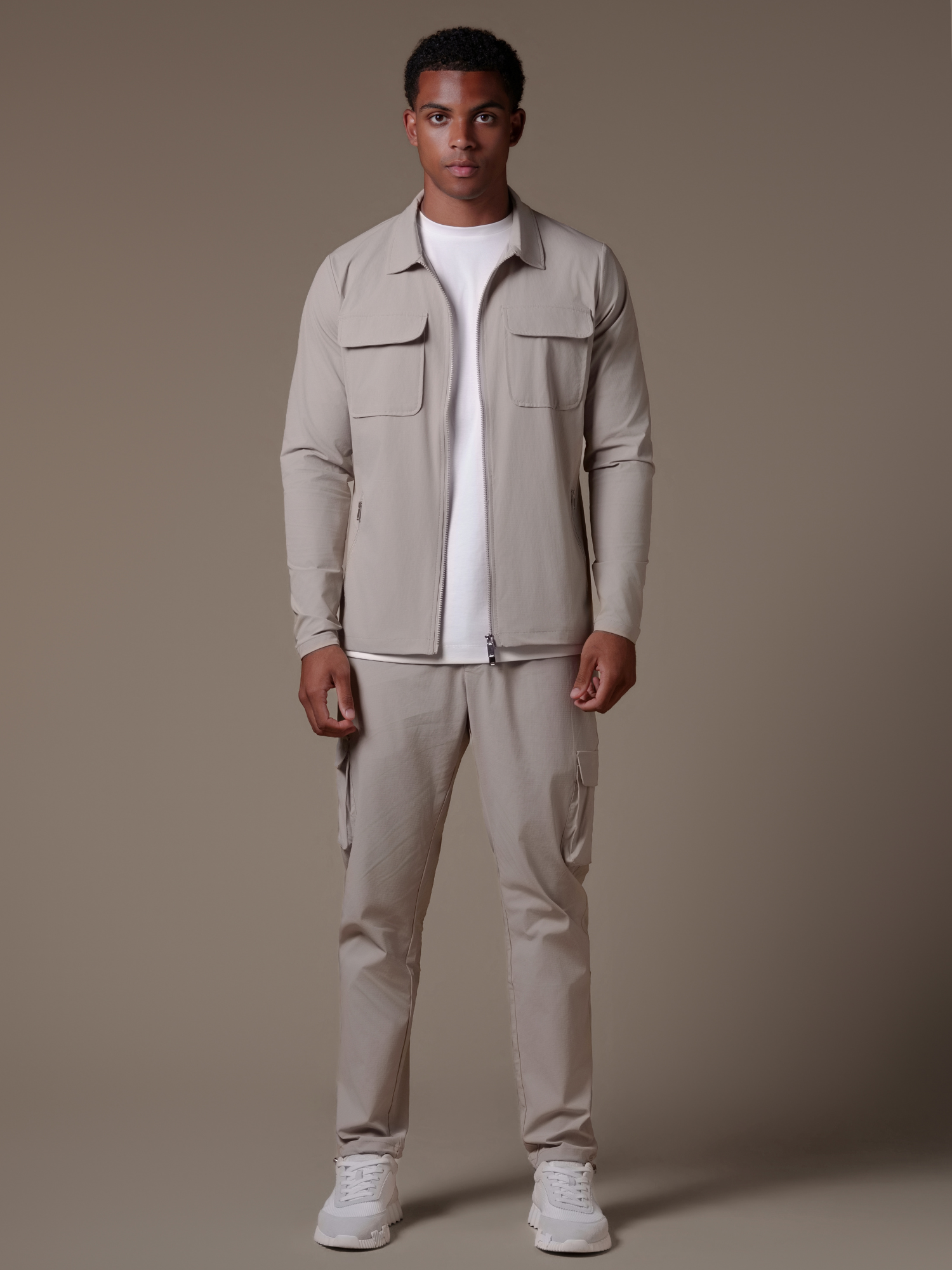 Cargo Tech Jacket - Beige