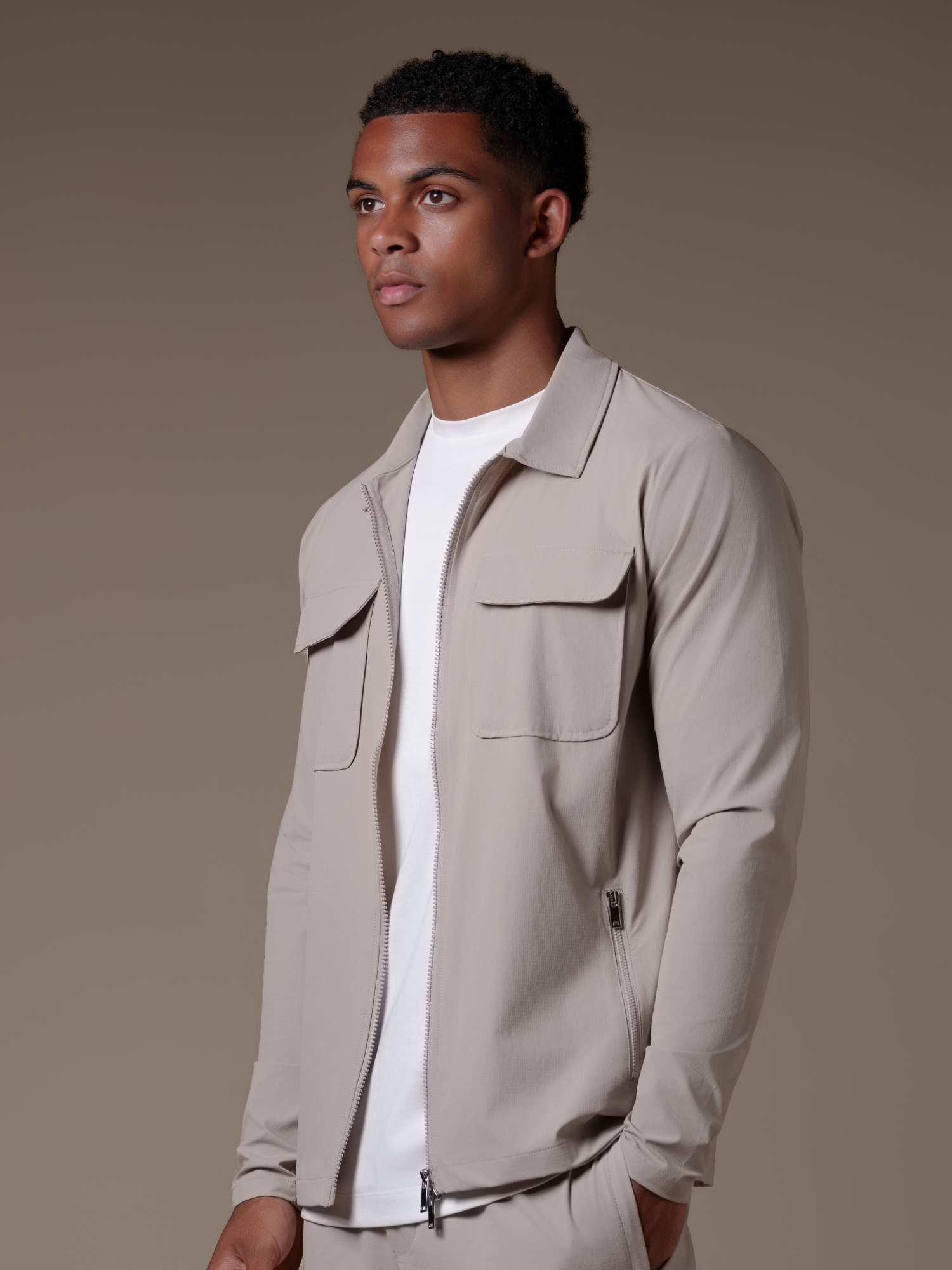 Cargo Tech Jacket - Beige
