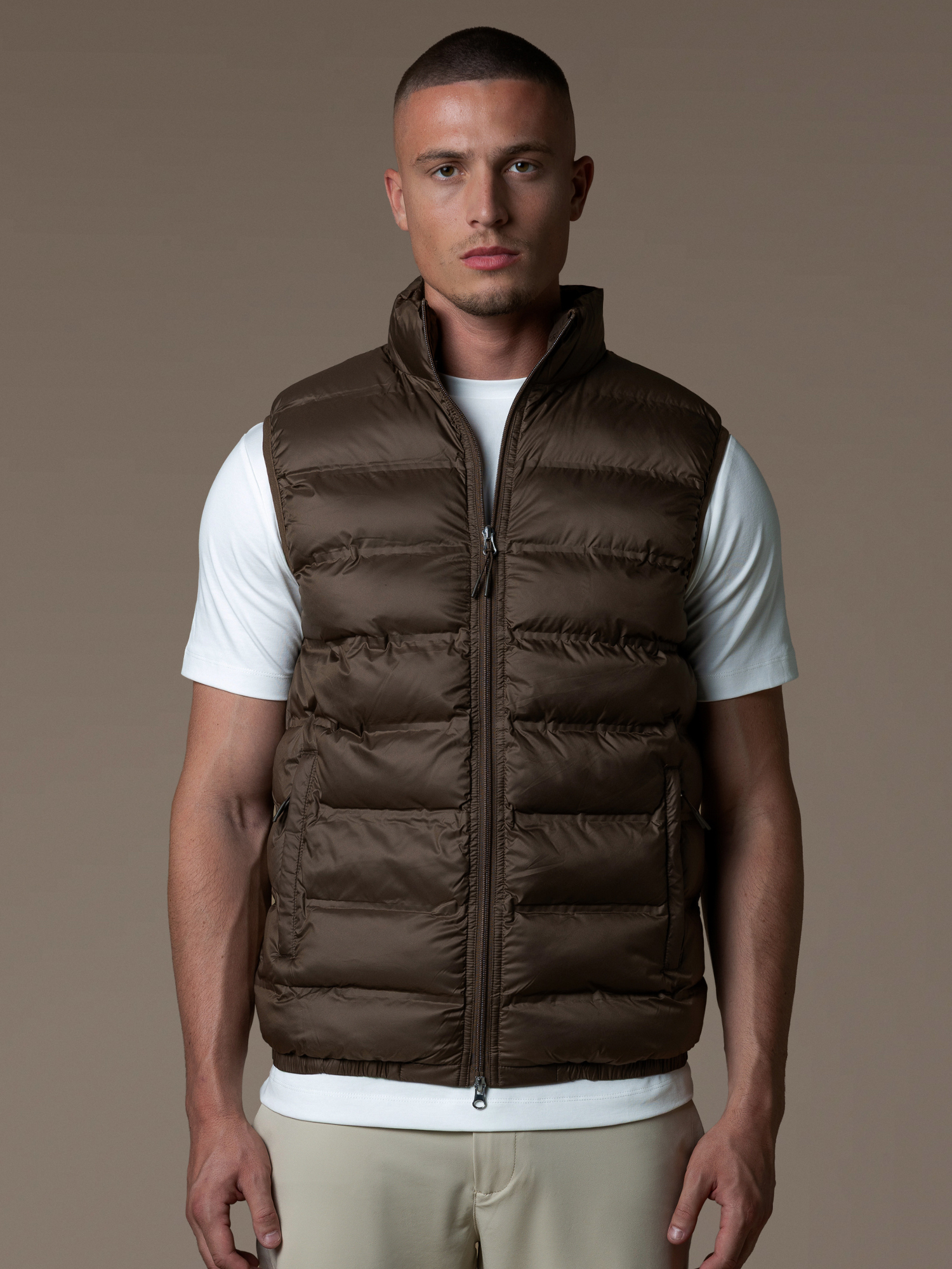 Tech Puffer Gilet - Brown