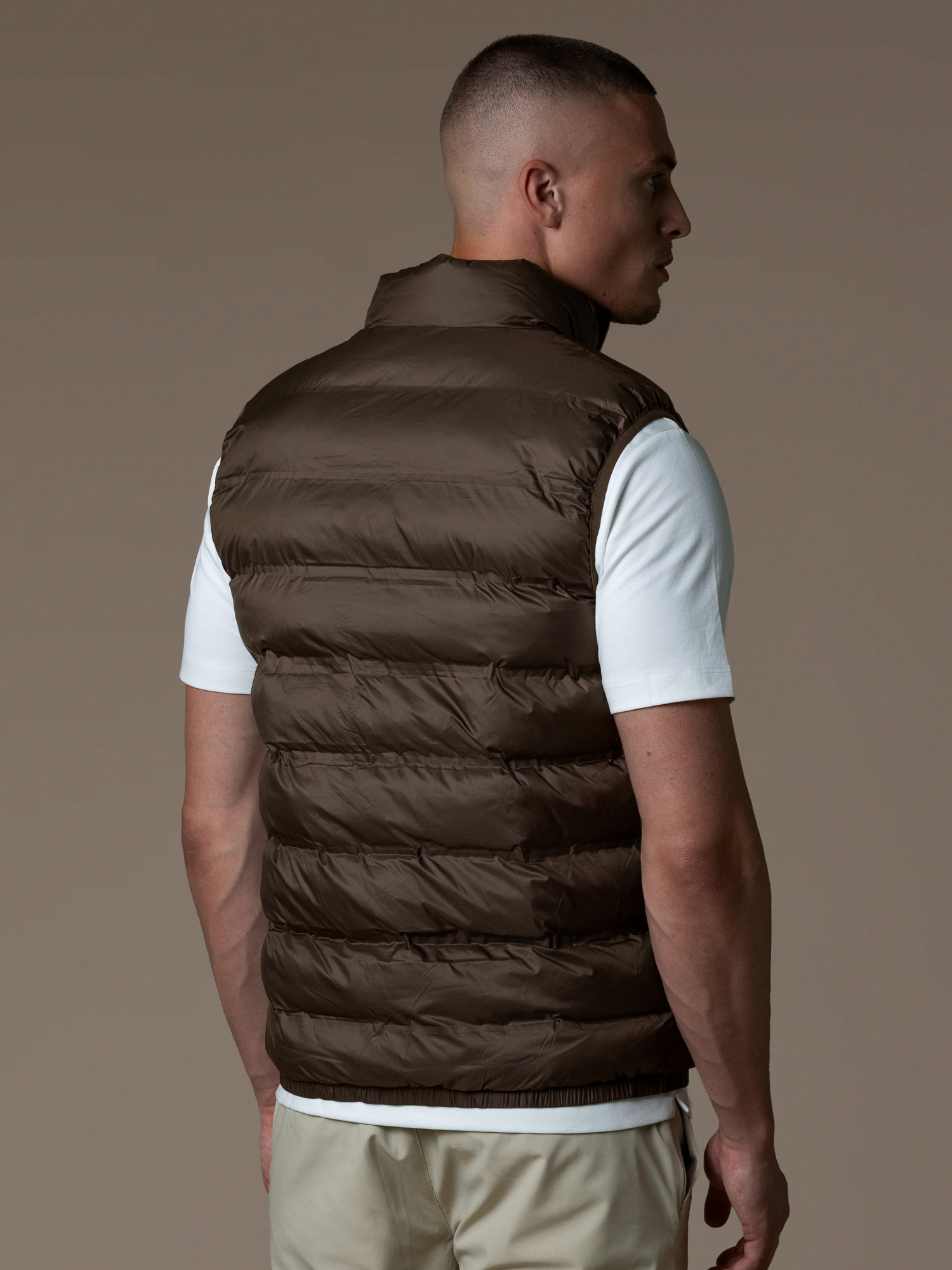 Tech Puffer Gilet - Brown