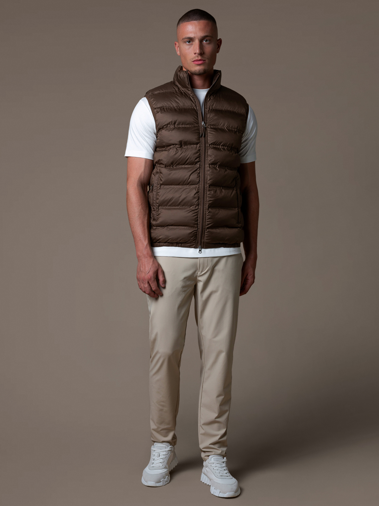 Tech Puffer Gilet - Brown
