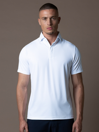 Tech Zipper Polo - White