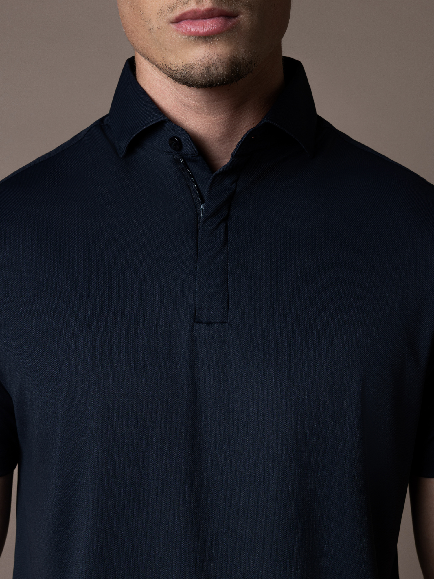 Tech Zipper Polo - Navy