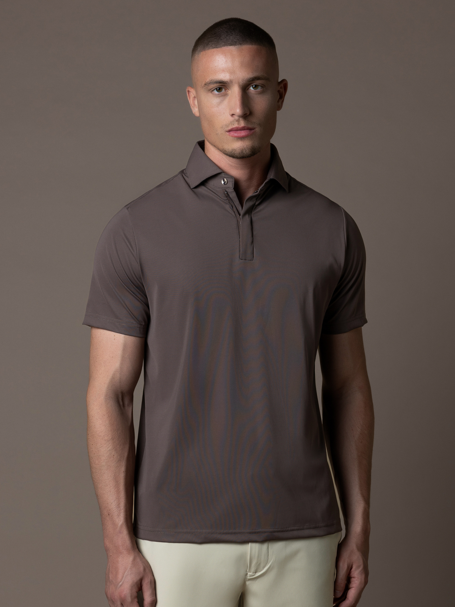 Tech Zipper Polo - Mocha